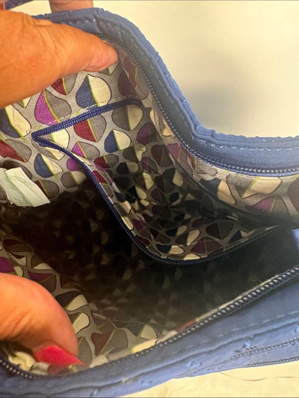 Vera Bradley Quilted Navy Crossbody with Silver Plaque - Picture 8 of 16